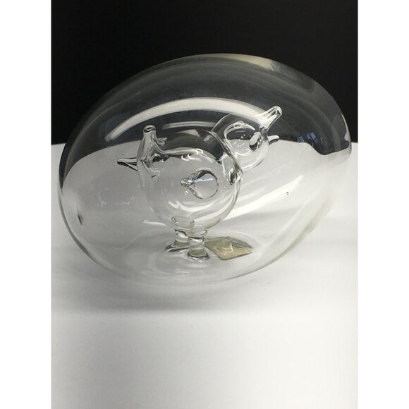 Vintage Hand Blown Art Glass Egg with Chicken Inside Decorative Made in Italy - Picture 7 of 15